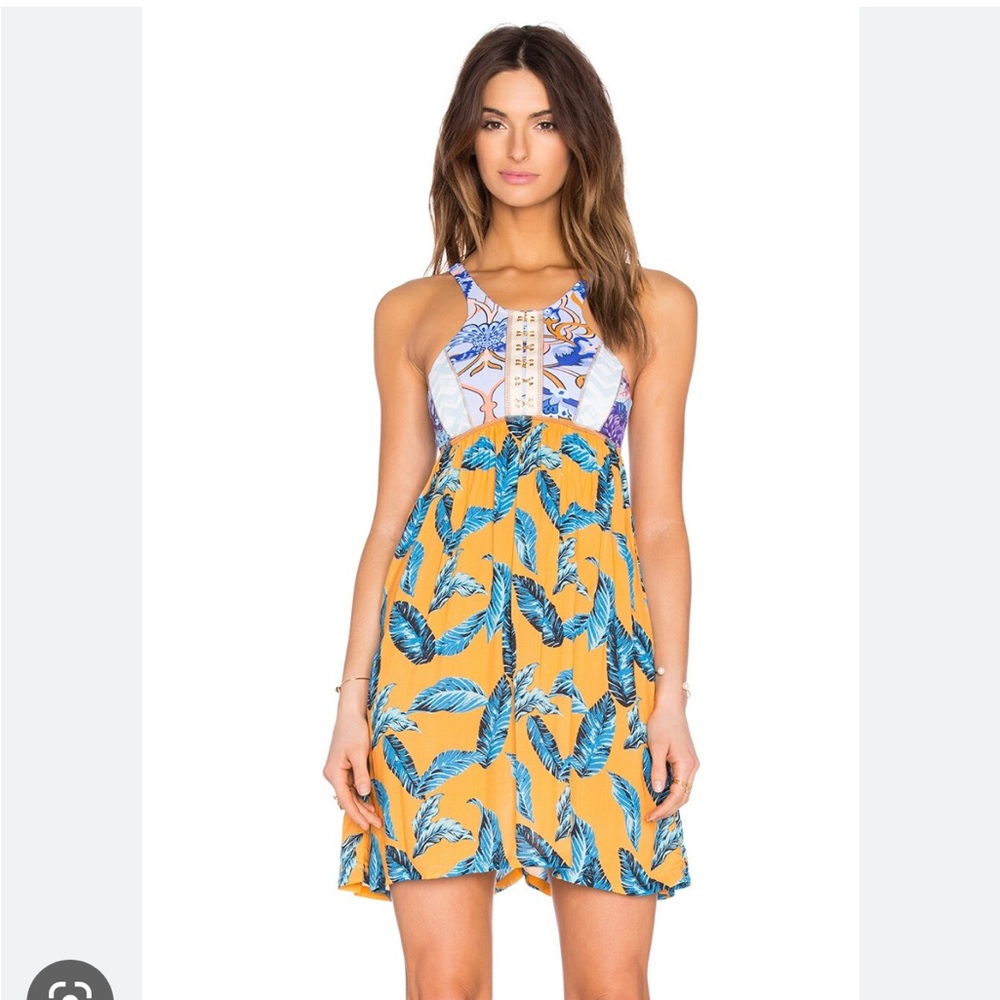 Maaji Leafy Life Dress in Orange Multi